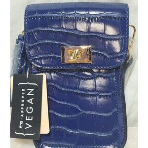 Mellow World Vegan Phone Crossbody Touchscreen Wallet Navy Blue NWT